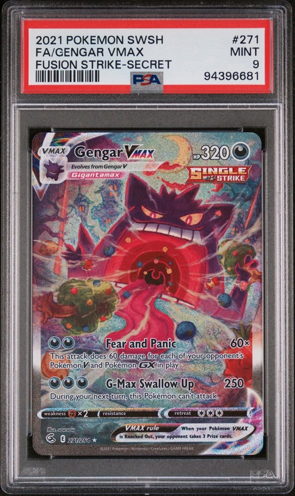 Gengar VMAX (PSA 9) 271/264 - Fusion Strike - Holofoil