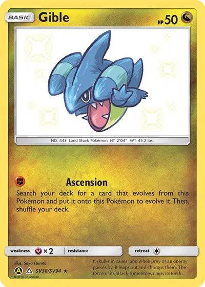 Gible SV38/SV94 - Hidden Fates: Shiny Vault - Holofoil