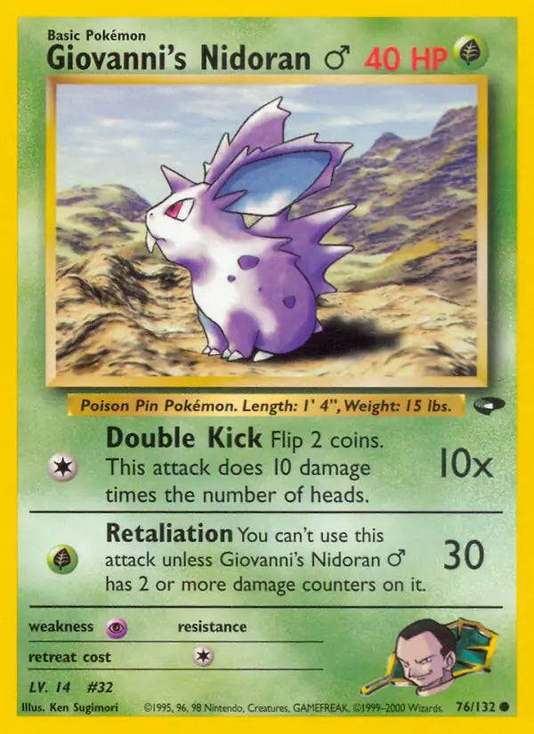 Giovanni's Nidoran M 76/132 - Gym Challenge (Unlimited) - Normal