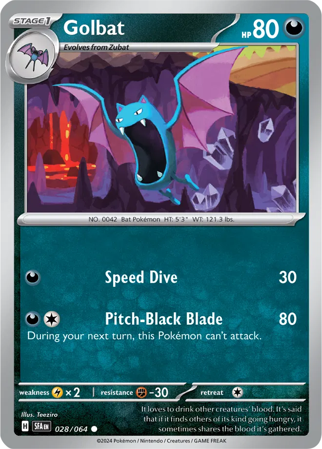 Golbat 028/064 - Shrouded Fable - Reverse Holofoil