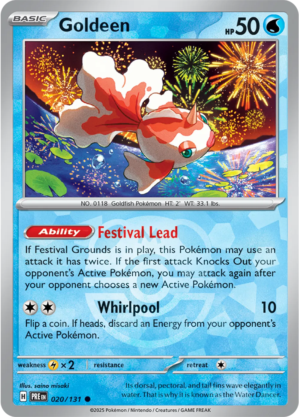 Goldeen 020/131 - Prismatic Evolutions - Master Ball Pattern