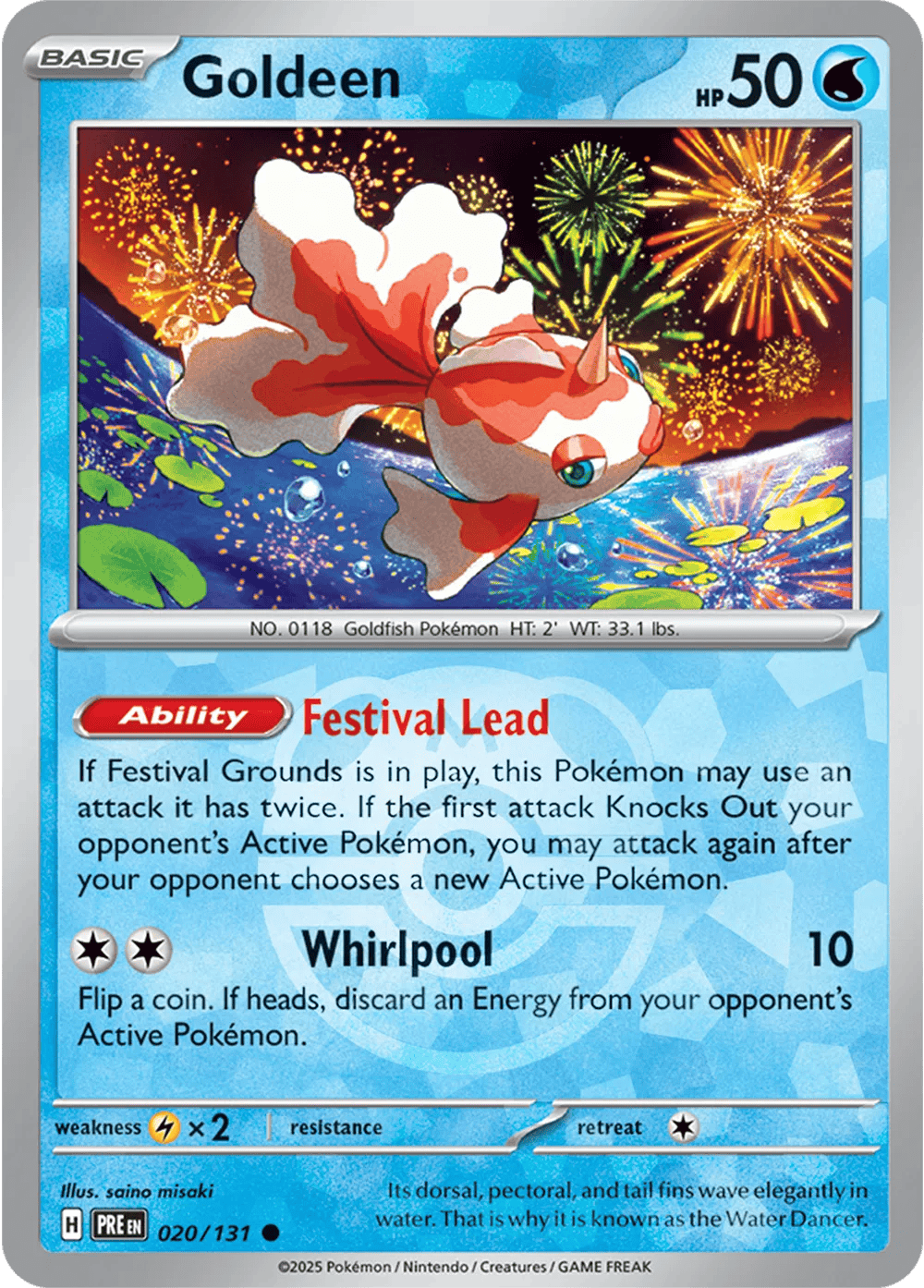 Goldeen 020/131 - Prismatic Evolutions - Master Ball Pattern