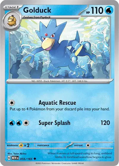 Golduck 055/165 - Scarlet & Violet 151 - Reverse Holofoil