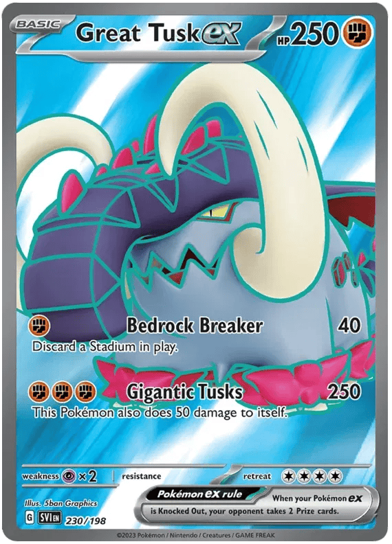 Great Tusk ex 230/198 - Scarlet & Violet - Holofoil