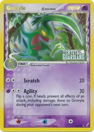 Grovyle (Delta Species) 19/100 - EX Crystal Guardians - Reverse Holofoil