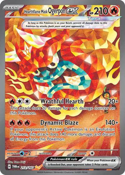 Hearthflame Mask Ogerpon ex 212/167 - Twilight Masquerade - Holofoil