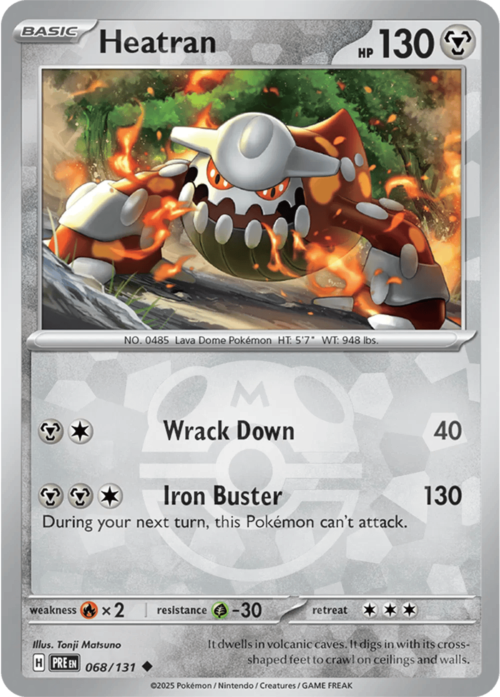 Heatran 068/131 - Prismatic Evolutions - Master Ball Pattern