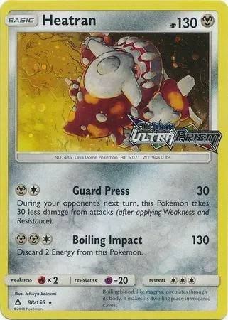 Heatran (Prerelease Kit Exclusive) 88/156 - Ultra Prism - Reverse Holofoil