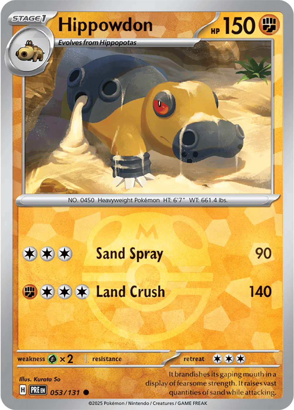 Hippowdon 053/131 - Prismatic Evolutions - Master Ball Pattern