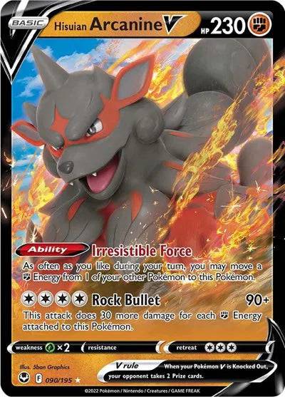 Hisuian Arcanine V 090/195 - Silver Tempest - Holofoil