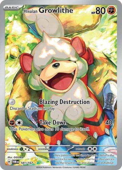 Hisuian Growlithe 181/167 - Twilight Masquerade - Holofoil