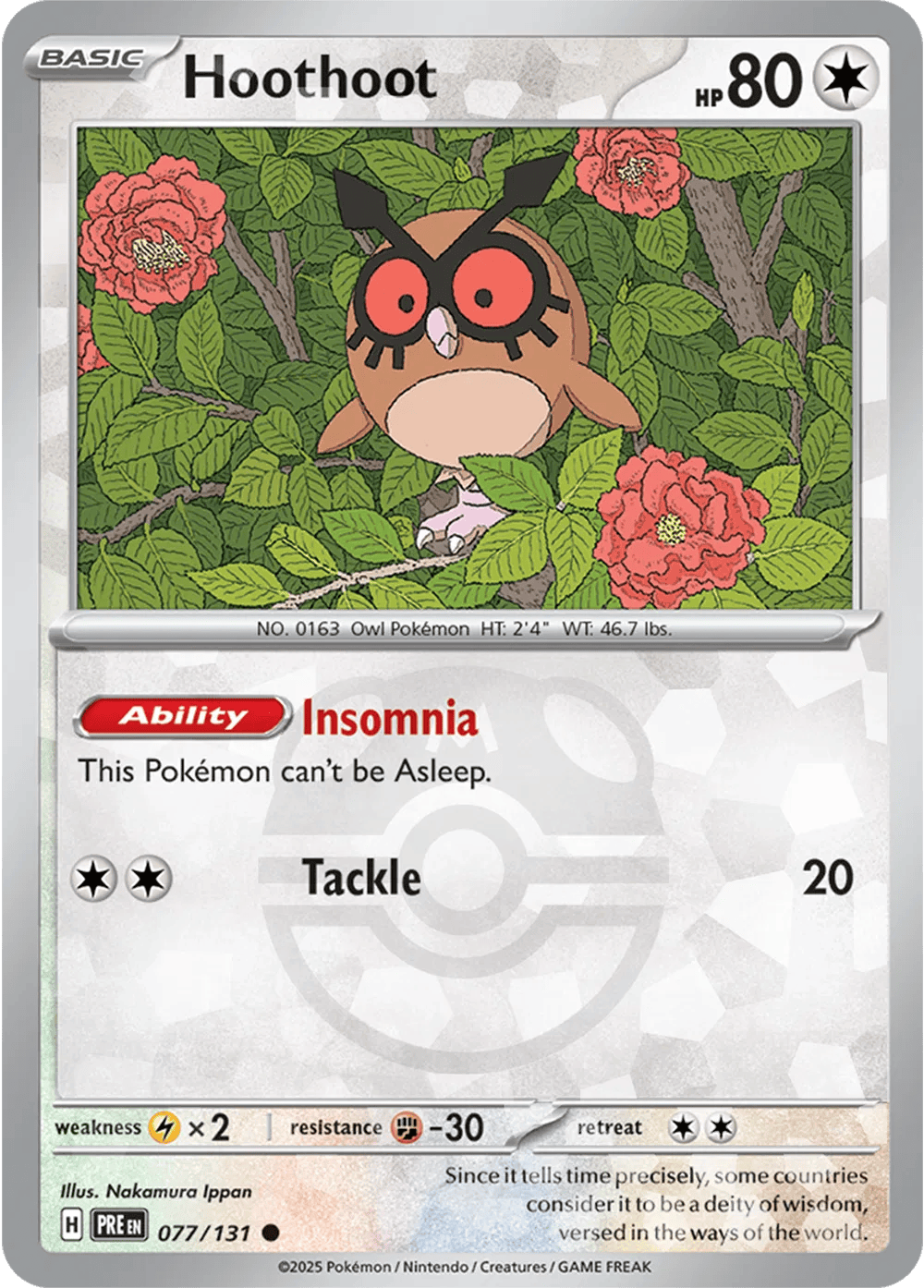 Hoothoot 077/131 - Prismatic Evolutions - Master Ball Pattern