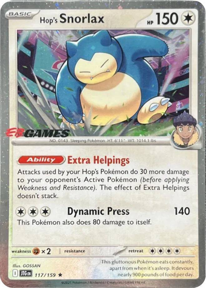 Hop's Snorlax 117/159 - EB Games - Cosmos Holo (sealed)