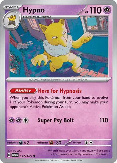 Hypno 097/165 - Scarlet & Violet 151 - Reverse Holofoil