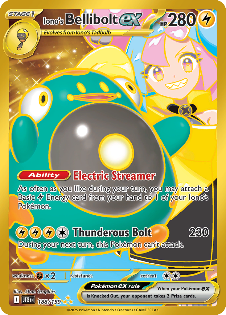 Iono's Bellibolt ex 188/159 - Journey Together - Holofoil