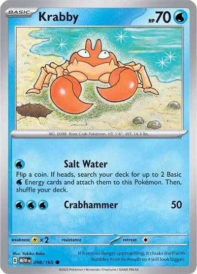 Krabby 098/165 - Scarlet & Violet 151 - Reverse Holofoil