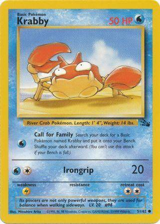 Krabby 51/62 - Fossil (Unlimited) - Normal