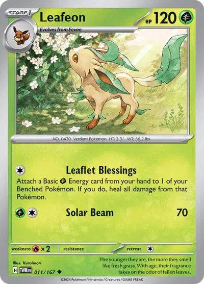Leafeon 011/167 - Twilight Masquerade - Reverse Holofoil