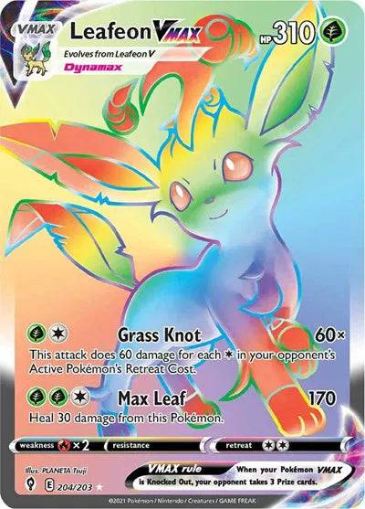 Leafeon VMAX 204/203 - Evolving Skies - Holofoil