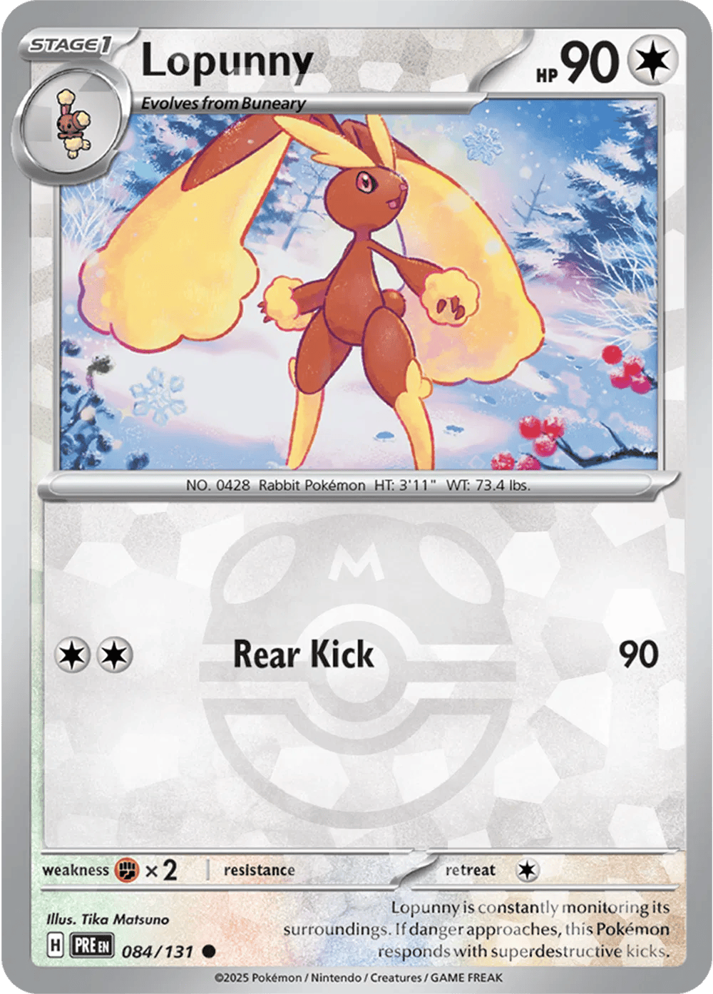 Lopunny 084/131 - Prismatic Evolutions - Master Ball Pattern
