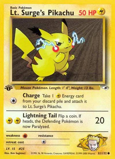 Lt. Surge's Pikachu 81/132 - Gym Heroes (Unlimited) - Normal