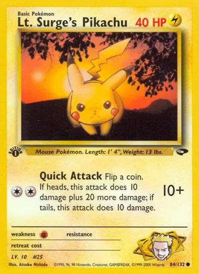 Lt. Surge's Pikachu 84/132 - Gym Challenge (Unlimited) - Normal