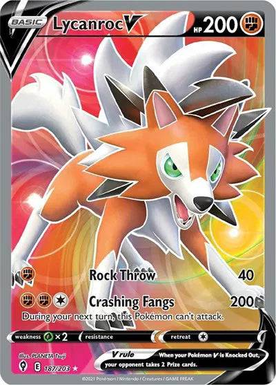 Lycanroc V 187/203 - Evolving Skies - Holofoil