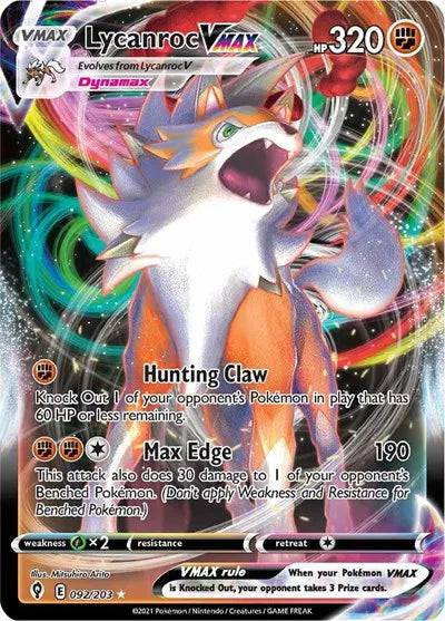 Lycanroc VMAX 092/203 - Evolving Skies - Holofoil