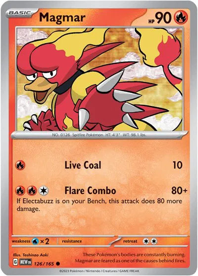 Magmar 126/165 - Scarlet & Violet 151 - Reverse Holofoil