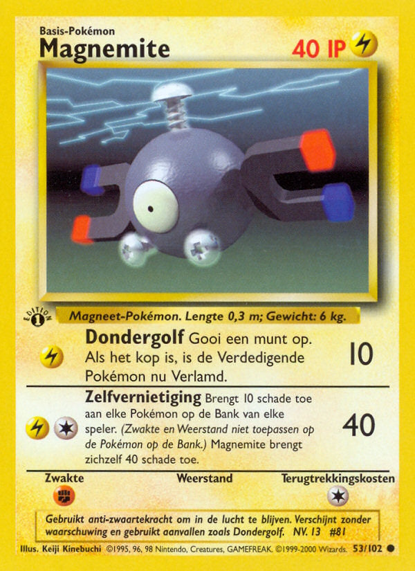 Magnemite (NL) 53/102 - Base Set (1st Edition) - Normal