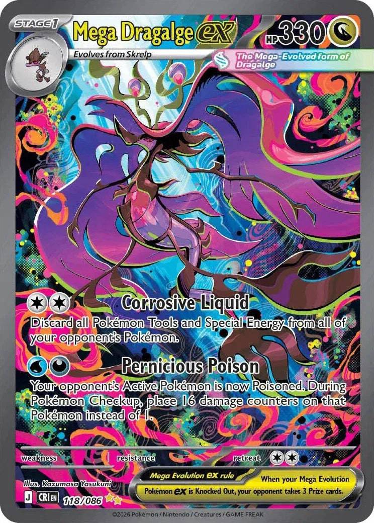 Mega Dragalge ex 118/086 - Chaos Rising - Holofoil