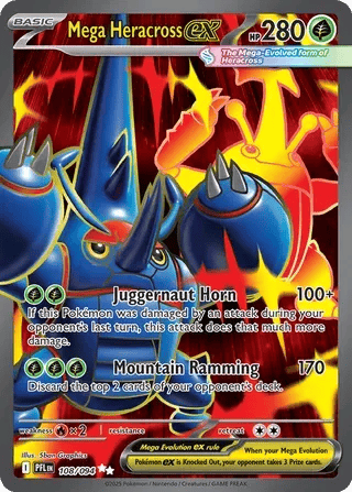 Mega Heracross ex 108/094 - Phantasmal Flames - Holofoil