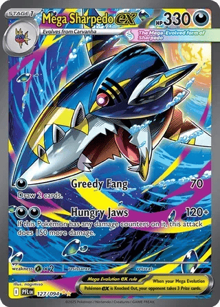 Mega Sharpedo ex 127/094 - Phantasmal Flames - Holofoil