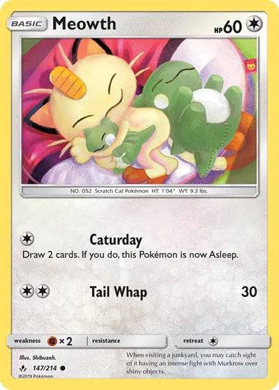 Meowth 147/214 – Unbroken Bonds – Normal