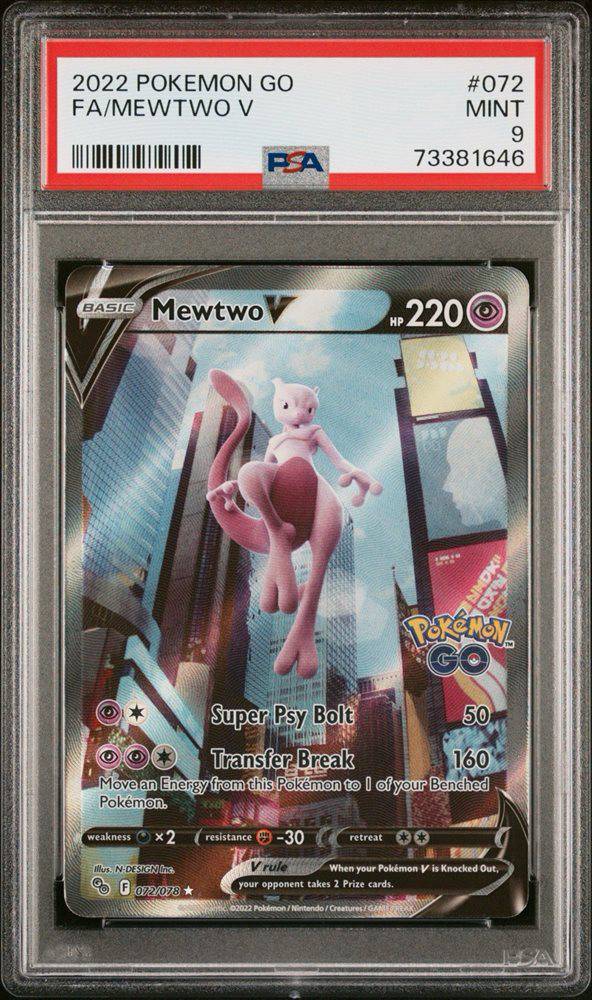 Mewtwo V (PSA 9) 072/078 - Pokemon Go - Holofoil