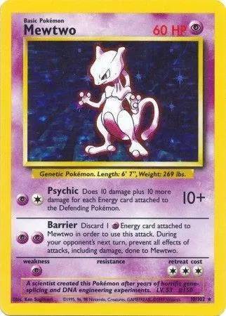 Mewtwo 10/102 - Base Set (Unlimited) - Holofoil