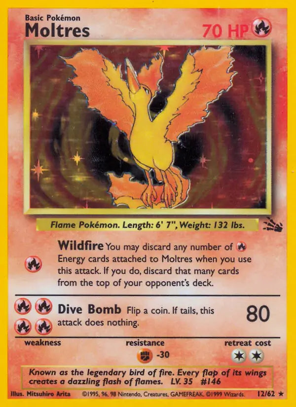 Moltres 12/62 - Fossil (Unlimited) - Holofoil