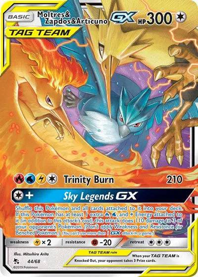 Moltres & Zapdos & Articuno GX 44/68 - Hidden Fates - Holofoil