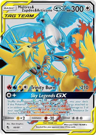 Moltres & Zapdos & Articuno GX 66/68 - Hidden Fates - Holofoil