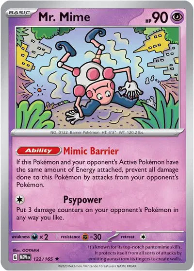 Mr. Mime 122/165 - Scarlet & Violet 151 - Holofoil