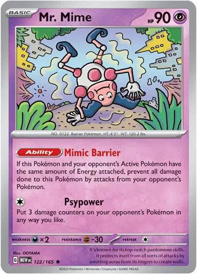 Mr. Mime 122/165 - Scarlet & Violet 151 - Holofoil