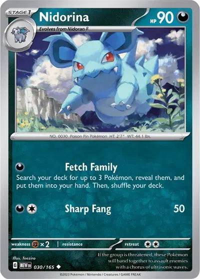 Nidorina 030/165 - Scarlet & Violet 151 - Reverse Holofoil