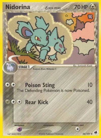 Nidorina 34/101 - EX Dragon Frontiers - Reverse Holofoil