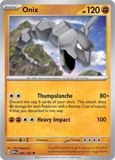 Onix 095/165 - Scarlet & Violet 151 - Reverse Holofoil