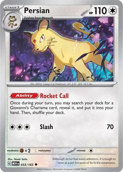 Persian 053/165 - Scarlet & Violet 151 - Normal