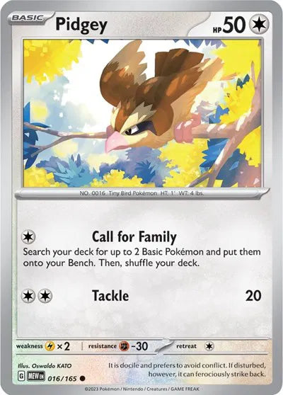 Pidgey 016/165 - Scarlet & Violet 151 - Reverse Holofoil