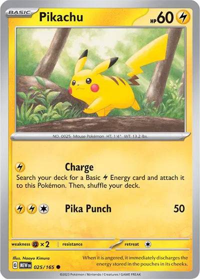 Pikachu 025/165 - Scarlet & Violet 151 - Reverse Holofoil