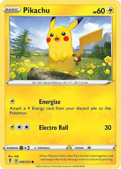 Pikachu 049/203 - Evolving Skies - Normal