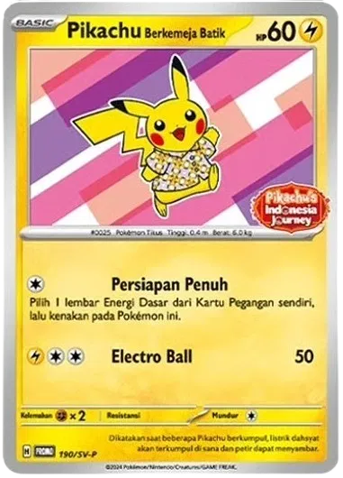 ま*♪様 【インドネシア】Pikachu Berkemeja Batik《PSA Pikachu Berkemeja Batik (ID) 190/SV-P - Scarlet & Violet Indonesian Pr