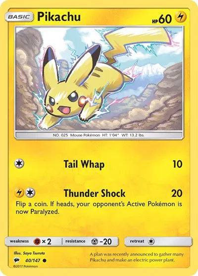 Pikachu 40/147 - Burning Shadows - Normal